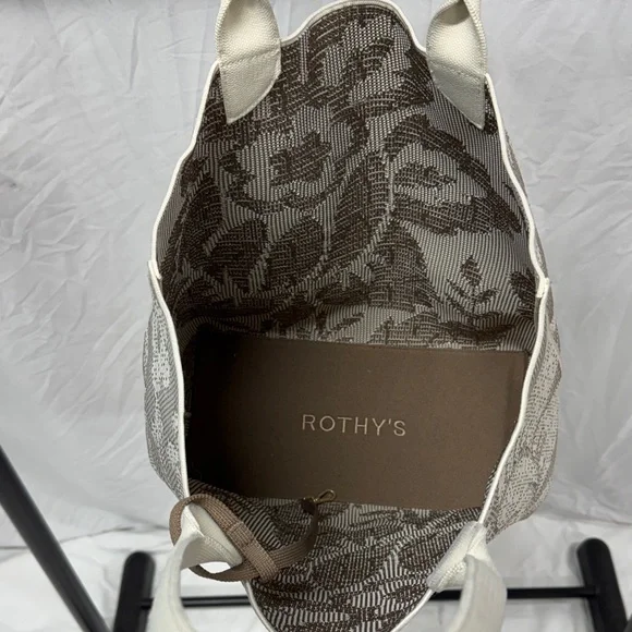 Rothy's Gray and Cream Floral Tote - Picture 5 of 7